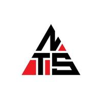 design del logo della lettera triangolare nts con forma triangolare. nts triangolo logo design monogramma. modello di logo vettoriale triangolo nts con colore rosso. logo triangolare nts logo semplice, elegante e lussuoso.