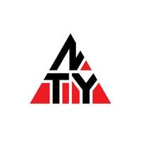 design del logo della lettera triangolare nty con forma triangolare. monogramma di design del logo del triangolo nty. modello di logo vettoriale triangolo nty con colore rosso. logo triangolare nty logo semplice, elegante e lussuoso.