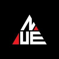 design del logo della lettera triangolare nue con forma triangolare. monogramma di design del logo del triangolo nue. modello di logo vettoriale triangolo nue con colore rosso. nue logo triangolare logo semplice, elegante e lussuoso.
