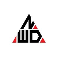 design del logo della lettera del triangolo nwd con forma triangolare. monogramma di design del logo del triangolo nwd. modello di logo vettoriale triangolo nwd con colore rosso. logo triangolare nwd logo semplice, elegante e lussuoso.