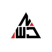 design del logo della lettera del triangolo nwj con forma triangolare. monogramma di design del logo del triangolo nwj. modello di logo vettoriale triangolo nwj con colore rosso. logo triangolare nwj logo semplice, elegante e lussuoso.