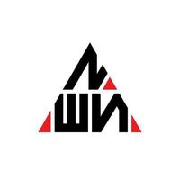 design del logo della lettera triangolare nwn con forma triangolare. monogramma di design del logo del triangolo nwn. modello di logo vettoriale triangolo nwn con colore rosso. logo triangolare nwn logo semplice, elegante e lussuoso.