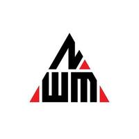 design del logo della lettera triangolare nwm con forma triangolare. monogramma di design del logo del triangolo nwm. modello di logo vettoriale triangolo nwm con colore rosso. logo triangolare nwm logo semplice, elegante e lussuoso.