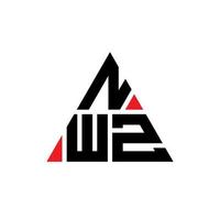 design del logo della lettera triangolare nwz con forma triangolare. monogramma di design del logo del triangolo nwz. modello di logo vettoriale triangolo nwz con colore rosso. logo triangolare nwz logo semplice, elegante e lussuoso.