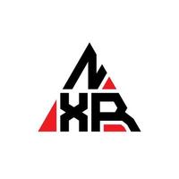 design del logo della lettera del triangolo nxr con forma triangolare. monogramma di design del logo del triangolo nxr. modello di logo vettoriale triangolo nxr con colore rosso. logo triangolare nxr logo semplice, elegante e lussuoso.