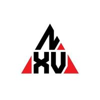design del logo della lettera triangolare nxv con forma triangolare. monogramma di design del logo del triangolo nxv. modello di logo vettoriale triangolo nxv con colore rosso. logo triangolare nxv logo semplice, elegante e lussuoso.
