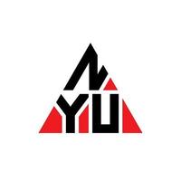 design del logo della lettera del triangolo nyu con forma triangolare. monogramma di design del logo del triangolo nyu. modello di logo vettoriale triangolo nyu con colore rosso. logo triangolare nyu logo semplice, elegante e lussuoso.