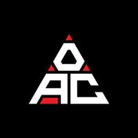 design del logo della lettera del triangolo oac con forma triangolare. monogramma di design con logo triangolo oac. modello di logo vettoriale triangolo oac con colore rosso. logo triangolare oac logo semplice, elegante e lussuoso.