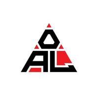 design del logo della lettera del triangolo oal con forma triangolare. monogramma di design con logo triangolo oal. modello di logo vettoriale triangolo oal con colore rosso. logo triangolare oal logo semplice, elegante e lussuoso.