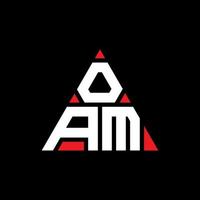 oam triangolo lettera logo design con forma triangolare. monogramma oam triangolo logo design. modello di logo vettoriale triangolo oam con colore rosso. logo triangolare oam logo semplice, elegante e lussuoso.