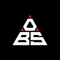 design del logo della lettera triangolo obs con forma triangolare. monogramma di progettazione logo triangolo obs. modello di logo vettoriale triangolo obs con colore rosso. obs logo triangolare logo semplice, elegante e lussuoso.