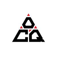 design del logo della lettera del triangolo ocq con forma triangolare. monogramma di design del logo del triangolo ocq. modello di logo vettoriale triangolo ocq con colore rosso. logo triangolare ocq logo semplice, elegante e lussuoso.