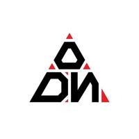 design del logo della lettera triangolare odn con forma triangolare. monogramma di design del logo del triangolo odn. modello di logo vettoriale triangolo odn con colore rosso. logo triangolare odn logo semplice, elegante e lussuoso.