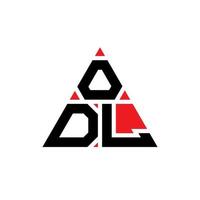 design del logo della lettera del triangolo odl con forma triangolare. monogramma di design del logo del triangolo odl. modello di logo vettoriale triangolo odl con colore rosso. logo triangolare odl logo semplice, elegante e lussuoso.