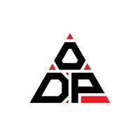 design del logo della lettera del triangolo odp con forma triangolare. monogramma di design del logo del triangolo odp. modello di logo vettoriale triangolo odp con colore rosso. logo triangolare odp logo semplice, elegante e lussuoso.