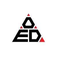 design del logo della lettera del triangolo oed con forma triangolare. monogramma di design con logo triangolo oed. modello di logo vettoriale triangolo oed con colore rosso. oed logo triangolare logo semplice, elegante e lussuoso.