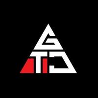logo della lettera triangolo gtj con forma triangolare. gtj triangolo logo design monogramma. modello di logo vettoriale triangolo gtj con colore rosso. logo triangolare gtj logo semplice, elegante e lussuoso.