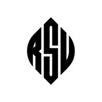 rsu cerchio lettera logo design con forma circolare ed ellittica. rsu lettere ellittiche con stile tipografico. le tre iniziali formano un logo circolare. rsu cerchio emblema astratto monogramma lettera marchio vettore. vettore