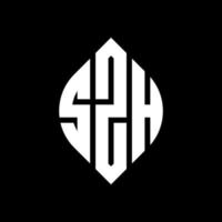 szh cerchio lettera logo design con forma circolare ed ellittica. szh lettere ellittiche con stile tipografico. le tre iniziali formano un logo circolare. szh cerchio emblema astratto monogramma lettera marchio vettore. vettore