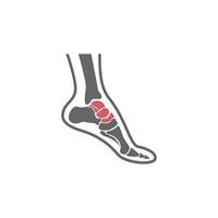 illustrazione del design del logo dell'icona del piede umano vettore