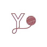 lettera y e matassa di filato icona design illustrazione vettore