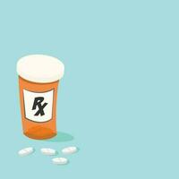 bottiglia di prescrizione con le pillole vettore