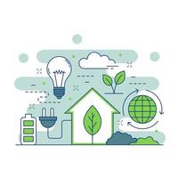 progettazione dell'illustrazione del sito Web di concetto di energia verde 1 vettore