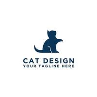 icona del design del logo vettore del modello del logo del gatto. - vettore