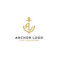 logo design al anchor artistico alfabeto logo icone che sono eleganti, alla moda. - vettore