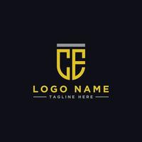 design di loghi stimolanti per le aziende dalle lettere iniziali dell'icona del logo ce. -vettori vettore