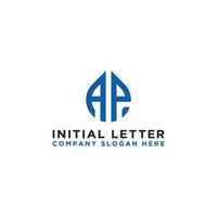 ispirazione per il design del logo per le aziende dalle lettere iniziali dell'icona del logo ap. -vettore vettore