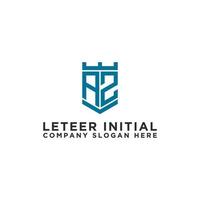 design ispiratore del logo aziendale dall'icona del logo az delle lettere iniziali. -vettori vettore