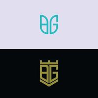 impostare l'ispirazione per il design del logo, per le aziende dall'icona del logo bg delle lettere iniziali. -vettori vettore