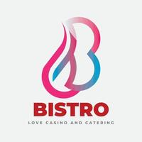 logo bistro e love casino bar b vettore