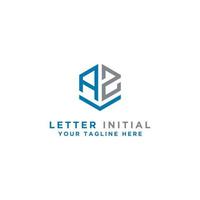 design ispiratore del logo aziendale dall'icona del logo az delle lettere iniziali. -vettori vettore