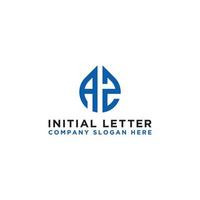 design ispiratore del logo aziendale dall'icona del logo az delle lettere iniziali. -vettori vettore