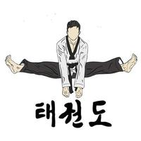 lingua goreign significa posa e tecnica del calcio vettoriale del taekwondo