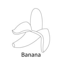 Disegni da colorare di frutta facile per bambini e banana per bambini vettore