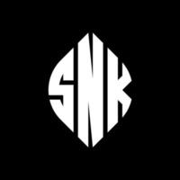 snk circle letter logo design con forma circolare ed ellittica. snk lettere ellittiche con stile tipografico. le tre iniziali formano un logo circolare. snk cerchio emblema astratto monogramma lettera marchio vettore. vettore