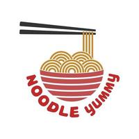 modello di logo del ristorante ramen o noodle con sfondo isolato vettore