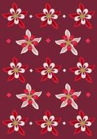 carta da parati winky doppio rosso fiori bianchi per la progettazione grafica e l'elemento decorativo vettore