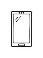 illustrazione vettoriale di doodle dello smartphone. un telefono di nuova generazione, un gadget elettronico.