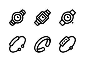 semplice set di icone di linee vettoriali relative ai gioielli.
