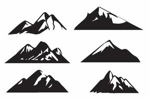 silhouette di montagna, vettore di montagna, design del logo di montagna