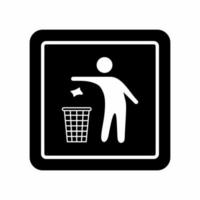 non sporcare segno. gettare spazzatura al suo posto. per favore non gettare spazzatura nel concetto di design della toilette vettore