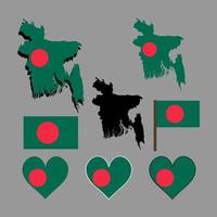 bangladesh. mappa e bandiera del bangladesh. illustrazione vettoriale. vettore