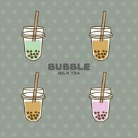 fondo di vettore del tè del latte della bolla. fumetto di tè al latte con bolle. copertina del menu del tè al latte con bolle.