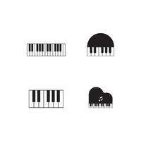 modello di logo di illustrazione vettoriale icona pianoforte.