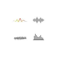 modello di progettazione dell'illustrazione di vettore del logo dell'onda sonora