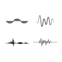 modello di progettazione dell'illustrazione di vettore del logo dell'onda sonora